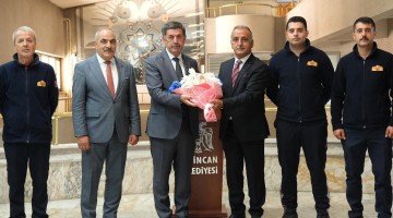 İtfaiye Müdürlüğünden, Belediye Başkanımız Bekir Aksun’a ziyaret