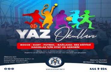 Erzincan Belediyesi Yaz Okulları başlıyor
