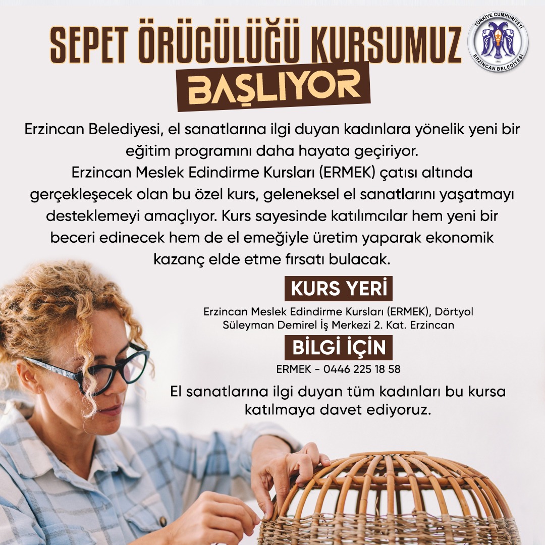Sepet Örücülüğü Kursu Başlıyor