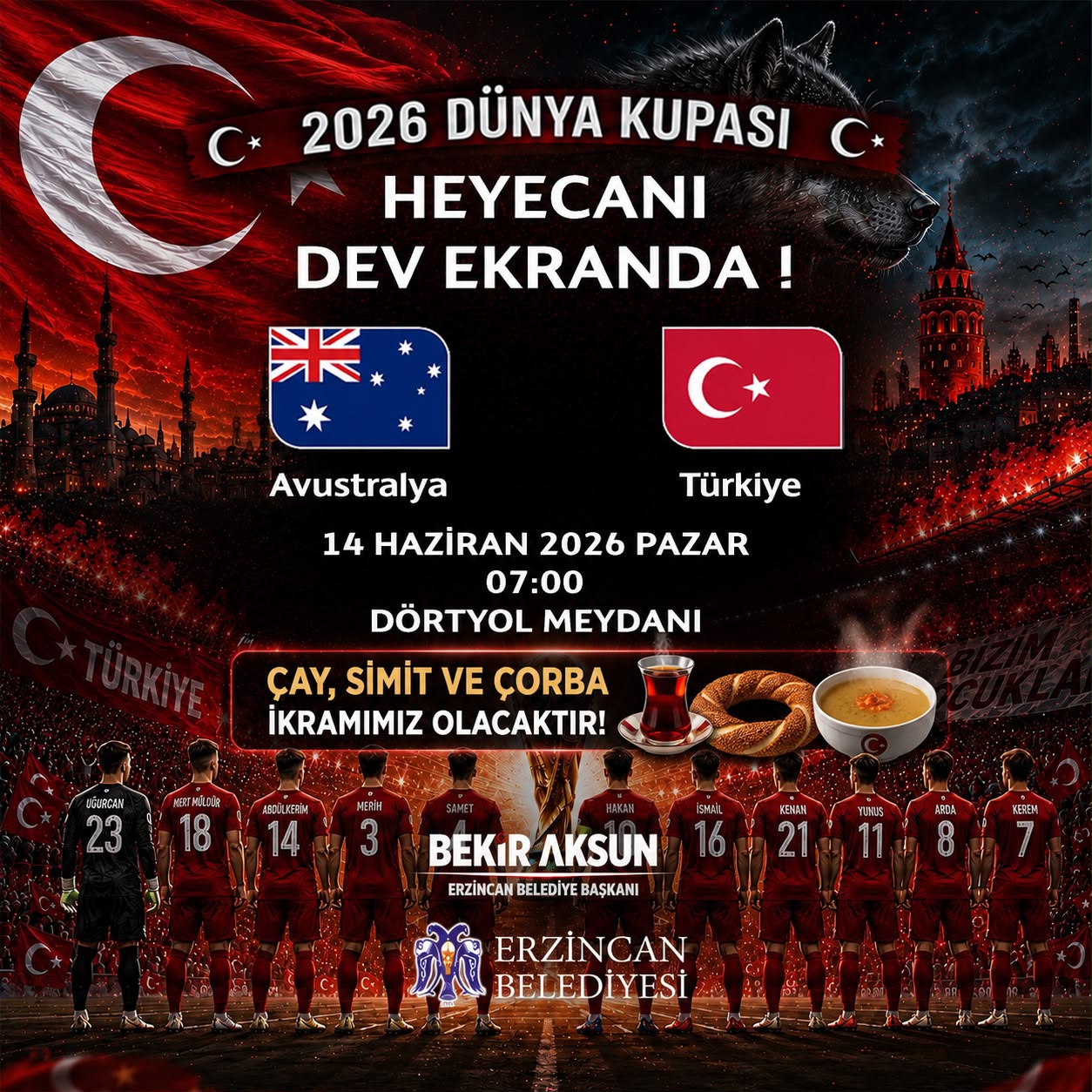 A Millî Takımımızın Dünya Kupası heyecanını Dev Ekranda hep birlikte yaşayalım!